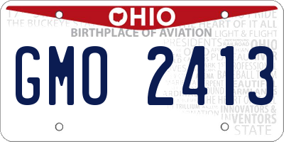OH license plate GMO2413