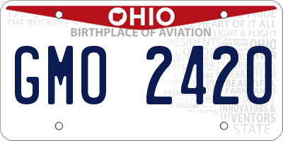OH license plate GMO2420