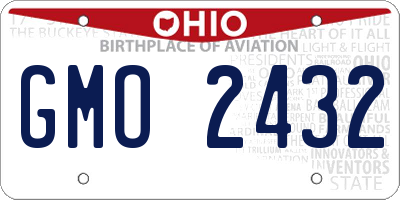 OH license plate GMO2432