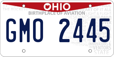 OH license plate GMO2445