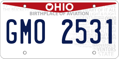 OH license plate GMO2531