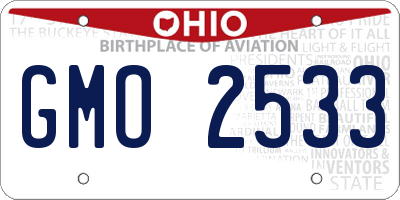 OH license plate GMO2533