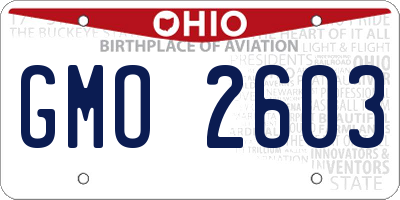 OH license plate GMO2603