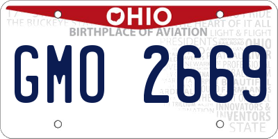 OH license plate GMO2669