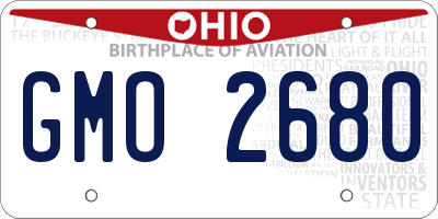 OH license plate GMO2680