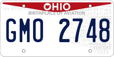 OH license plate GMO2748