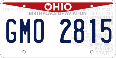 OH license plate GMO2815