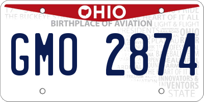 OH license plate GMO2874