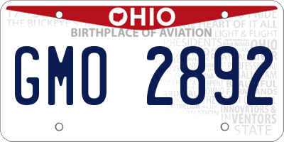 OH license plate GMO2892