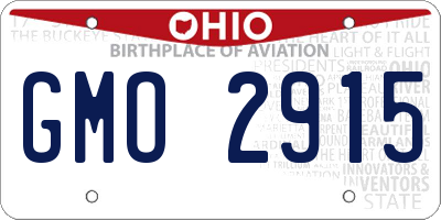 OH license plate GMO2915