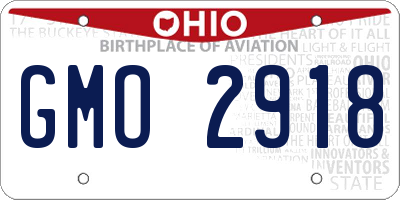 OH license plate GMO2918