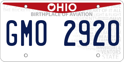 OH license plate GMO2920