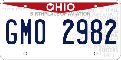 OH license plate GMO2982