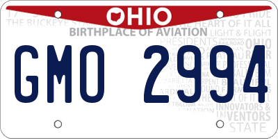 OH license plate GMO2994