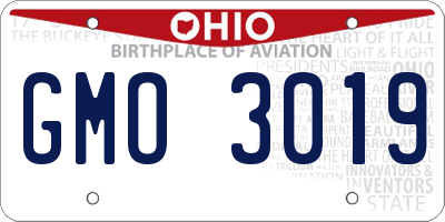 OH license plate GMO3019