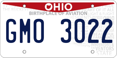 OH license plate GMO3022