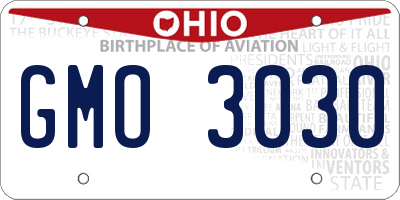 OH license plate GMO3030