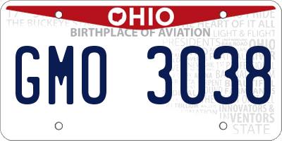 OH license plate GMO3038