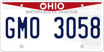 OH license plate GMO3058