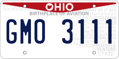 OH license plate GMO3111