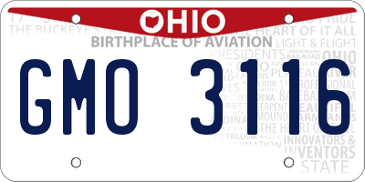 OH license plate GMO3116