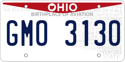 OH license plate GMO3130