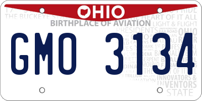 OH license plate GMO3134