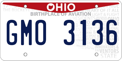 OH license plate GMO3136
