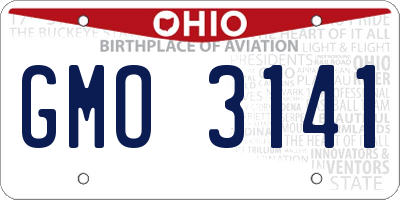 OH license plate GMO3141