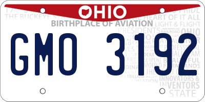 OH license plate GMO3192