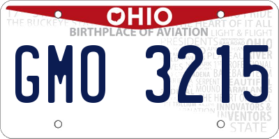 OH license plate GMO3215
