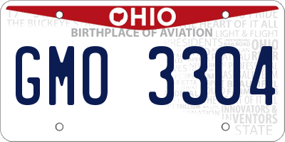 OH license plate GMO3304
