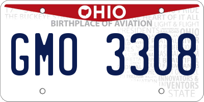 OH license plate GMO3308