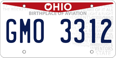 OH license plate GMO3312