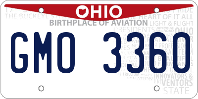 OH license plate GMO3360