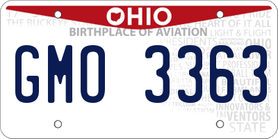 OH license plate GMO3363