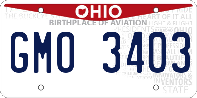 OH license plate GMO3403