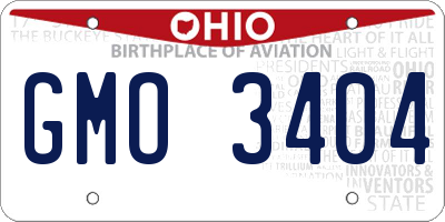 OH license plate GMO3404