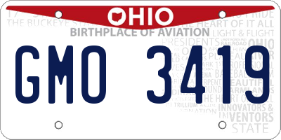 OH license plate GMO3419