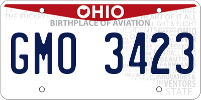 OH license plate GMO3423