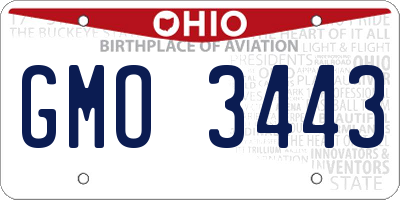 OH license plate GMO3443