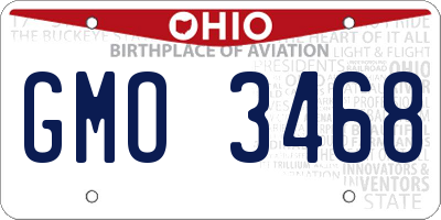 OH license plate GMO3468