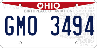 OH license plate GMO3494