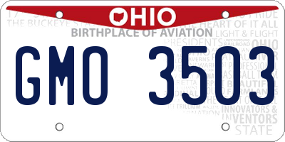 OH license plate GMO3503