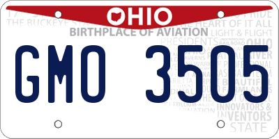 OH license plate GMO3505