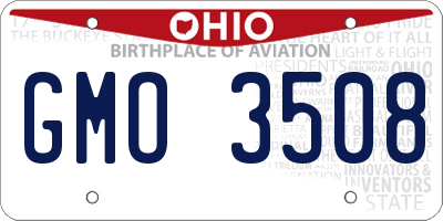 OH license plate GMO3508