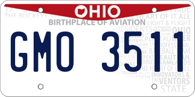 OH license plate GMO3511