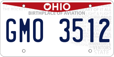 OH license plate GMO3512