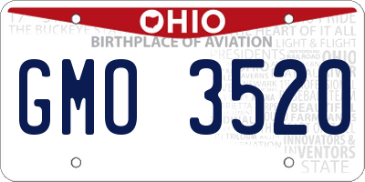 OH license plate GMO3520