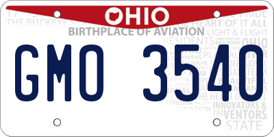 OH license plate GMO3540